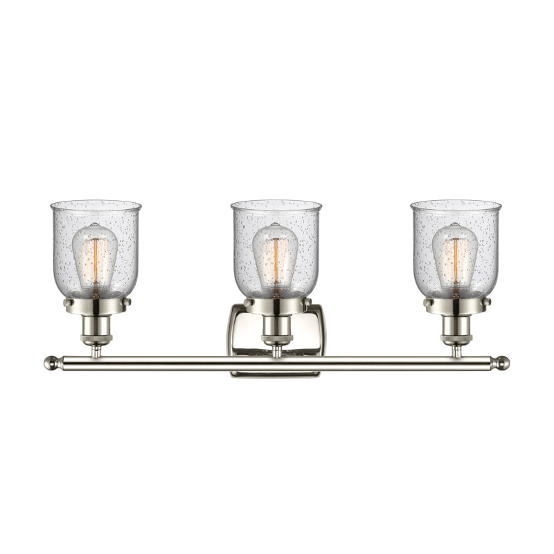 Ballston Urban Bell - 3 Light 26" Bath Vanity Light, Seedy, Incandescent, Polished Nickel