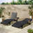 80" Outdoor Patio Wicker Chaise Lounge Chairs Set Of 2-829548655