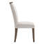 Chaise de salle à manger contemporaine de 2 places, finition brune, revêtement texturé gris, assise de 18,5 po de largeur, 2 chaises, assise en tissu, hauteur de 39 po, fabrication en bois