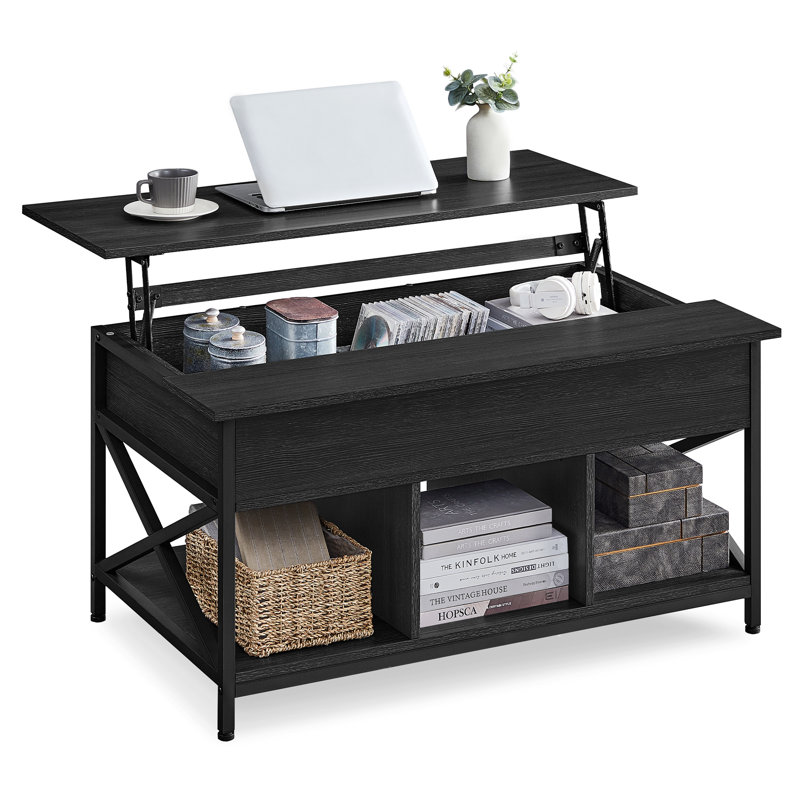 Carnagall Lift-Top Storage Coffee Table, Charcoal Gray