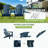Folding HDPE Adirondack Chairs Set of 2 with Hidden Cup Holders (Dark Blue)