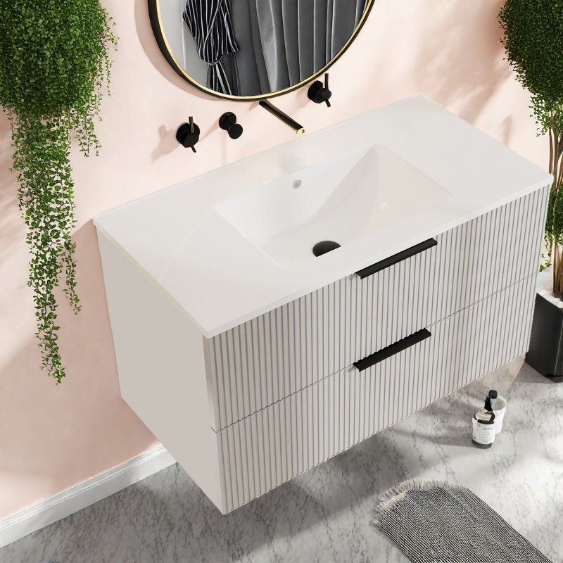 Meuble-lavabo (doit inclure à la fois le meuble-lavabo et le lavabo), salle de bain moderne de 36 MDF