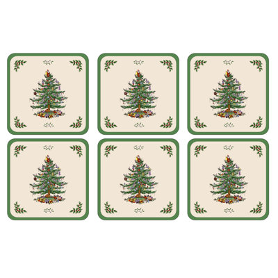 Pimpernel Christmas Tree Coasters 4"X 4"