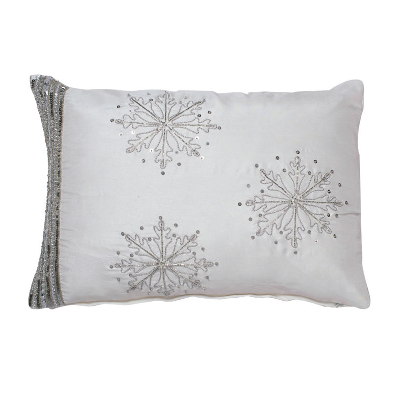 Banded Snowflake Throw Pillow