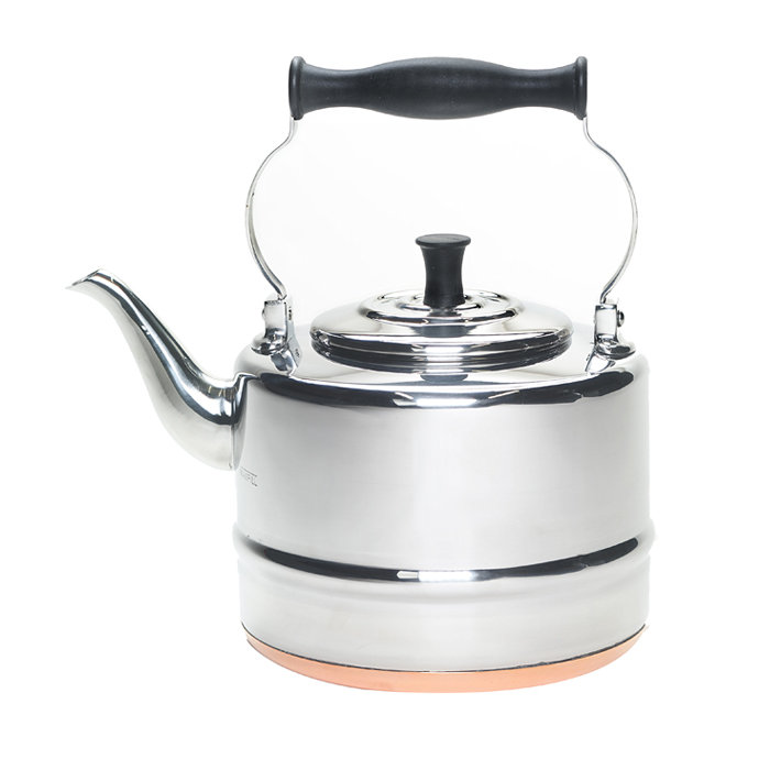2-Quart Silver Stainless Steel Gooseneck Teapot