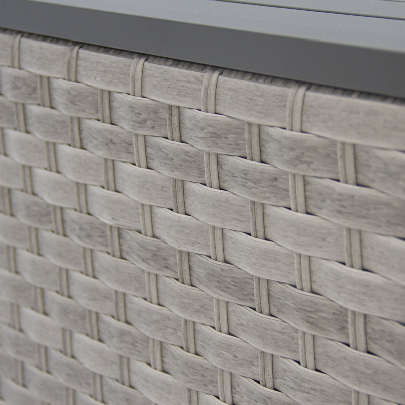 Ensemble de conversation modulaire en rotin 12 pièces avec coussins Avrahom, gris