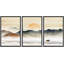 «Abstract Landscape Rising Sun Misty Ocean Mountain», peinture sur toile 3 pièces-70991601-70991602