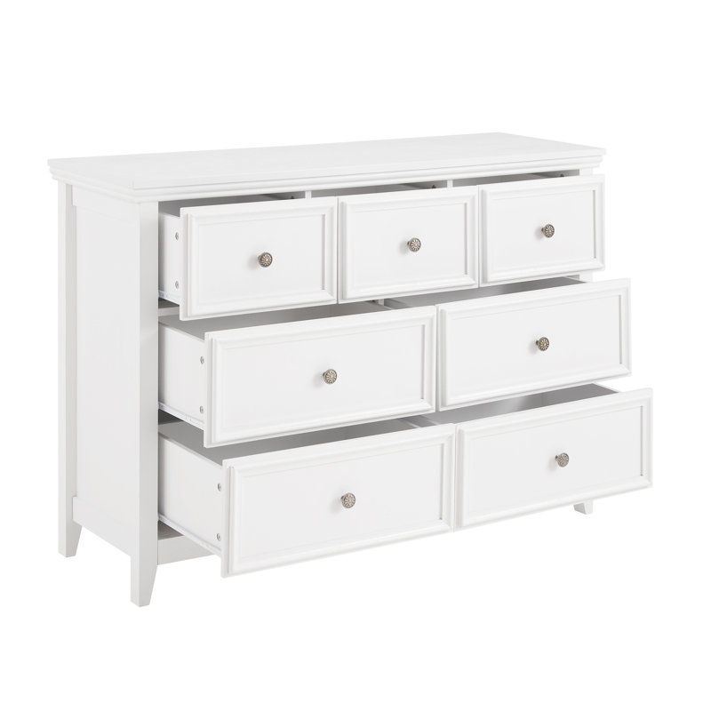 Commode moderne à 7 tiroirs, commode à tiroirs et rangement pour vêtements, armoire de rangement pour le salon, organisateur de commode blanc