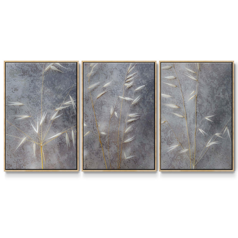 «Moonlit Dream I», ensemble de 3 reproductions sur toile, Bois naturel, H 27 po x l 54 po