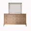 Miroir au fini latté, miroir, monté sur une commode, miroir
