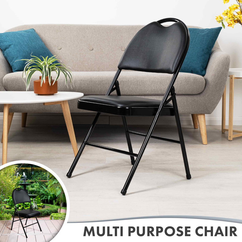 Fabric Banquet Folding Chair Folding Chair, Black