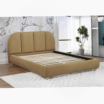 Contemporary Upholstered Platform Bed Frame For Bedroom