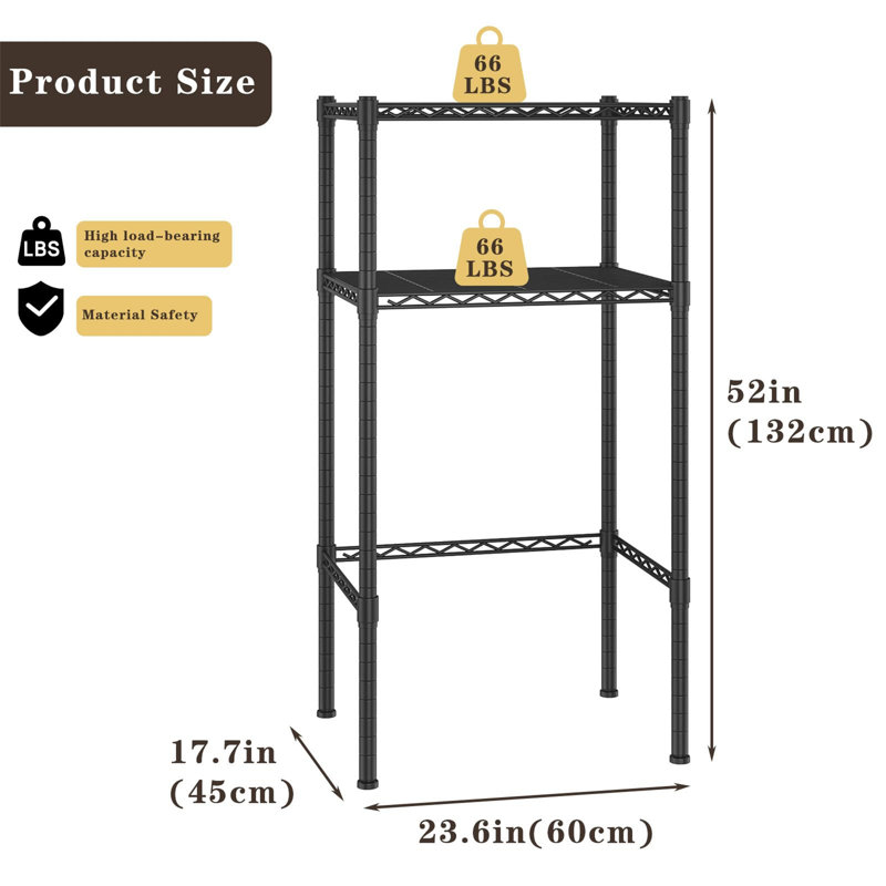 Mini Fridge Shelf Height Adjustable Storage Rack,Metal Storage Shelf Over The Fridge Shelf And Microwave Stand For Dorm, Kitchen