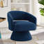Fauteuil demi-tonneau pivotant rembourré en velours-1832133548