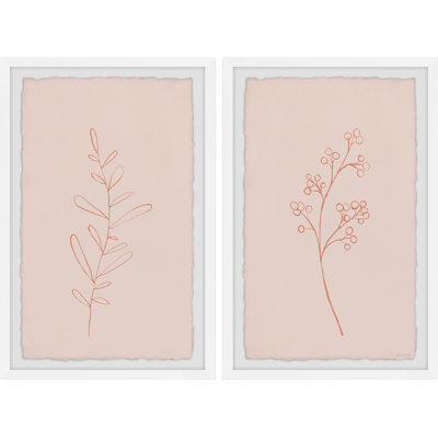 Caulders " Round Leaves " 2 - Pieces Painting Print