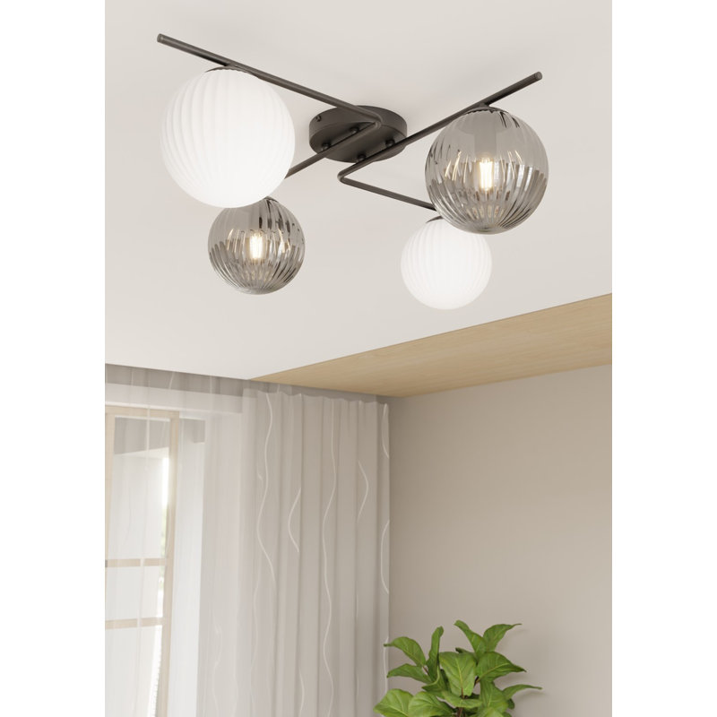 Danetta Flush Mount, Matte Black/Mix