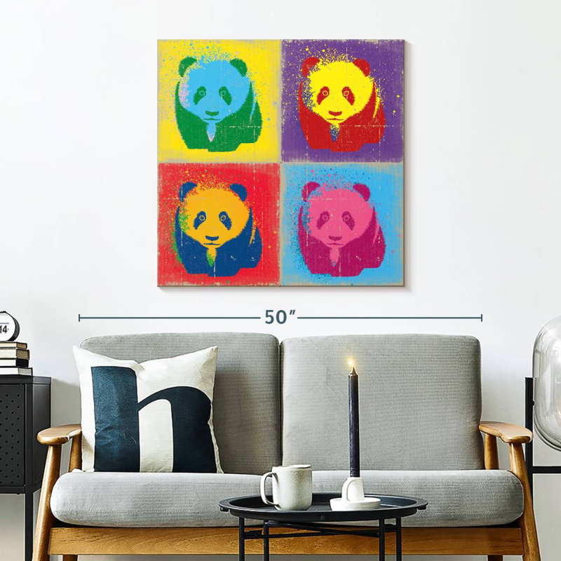 Arney Paint Splash Pandas, H 30 po x l 30 po