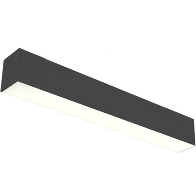 Luminaire à bande linéaire architecturale à DEL 120-277 V de qualité commerciale avec 2 hauteurs vers le bas et vers le bas, intensité 0-10 V, intensité réglable 40/30/25/20 / 15W et CCT 6500/5700/5000/4000 / 3500K, noir (ensemble de 6)
