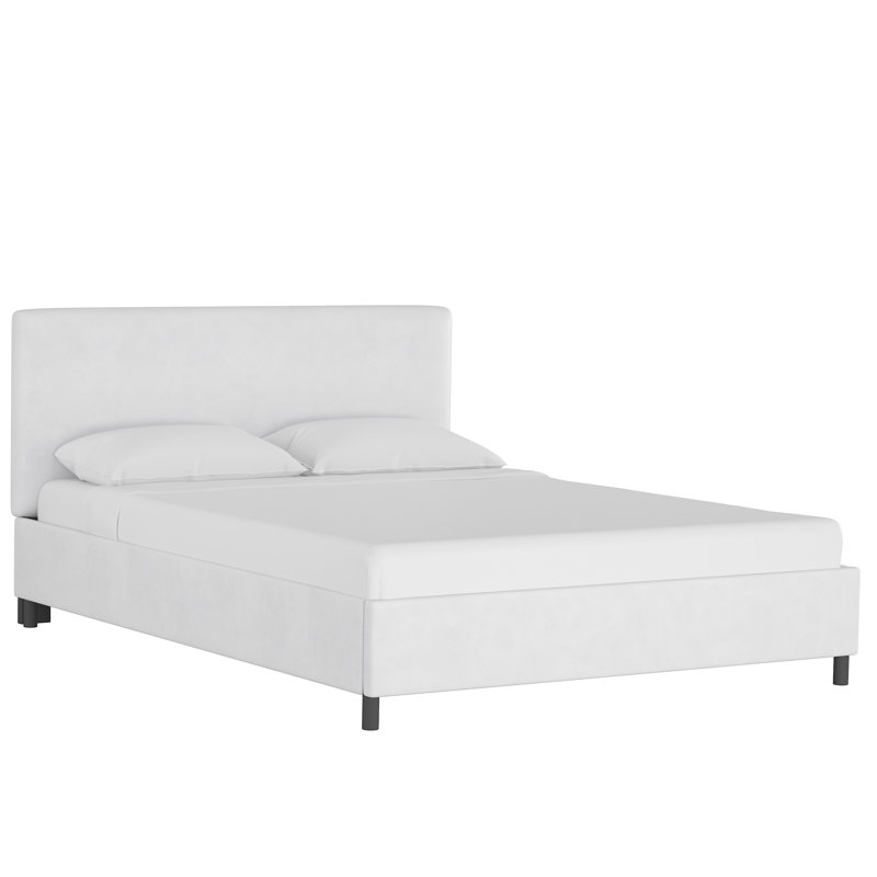 Pyburn Upholstered Platform Bed, King, Zuma White Textured Linen