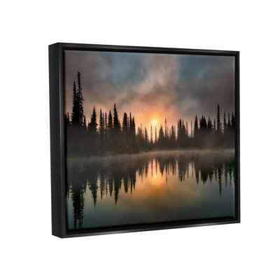 " Mysterious Lake Reflection Sunset Forest " by Dennis Frates