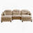 Modular Sectional U Shaped Couch With Ottoman, Premium Chenille Fabric, 2 Throw Pillows, High - Density Foam, Tufted Cushion Backrest, Easy To Install For Bedrooms And Reading Nooks