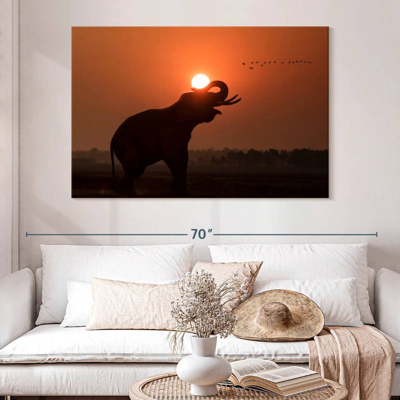 Elephant Call Silhouette, 34" H x 51" W