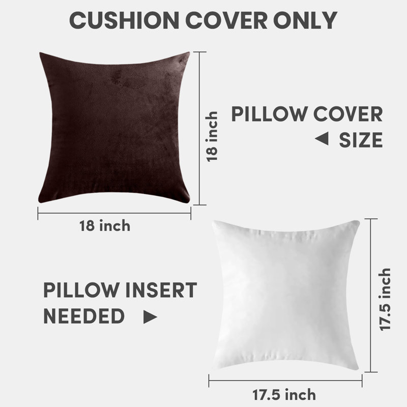 Square Luxury Velvet Cushion cover Pack of 2, Brown