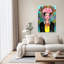 Vibrant Flower Crown Portrait Colorful Abstract Contemporary Flower Landscape Wall Art Print by Sylvie Demers - Print-136010560