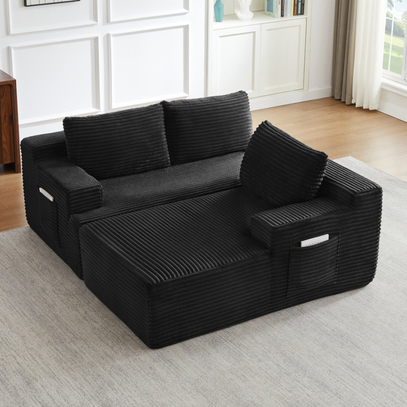 96" Sectional Couches for Living Room Cloud Couch Sofa with L-Shape Upholstered Boneless Couchs Modern Modular Sectional Couch with Chaise