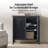 Lucious Transitional 32''W 2-Door Transitional Storage Curved Cabinet with Classic Spindle Legs and Cable Management-1089168594