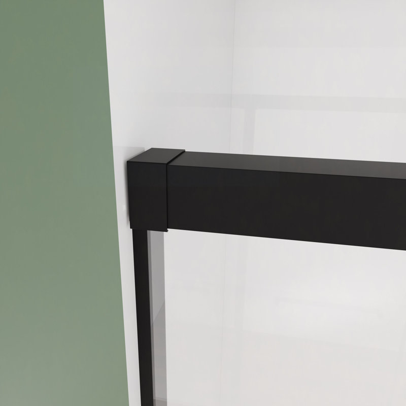 60" W X 72" H Sliding Shower Door, Semi-Frameless Double Sliding Glass Shower Door With 1/4" Tempered Clear Glass
