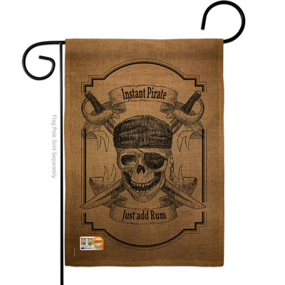 En toile jute de pirate à 2 côtés 19 x 13 po instantané drapeau de jardin