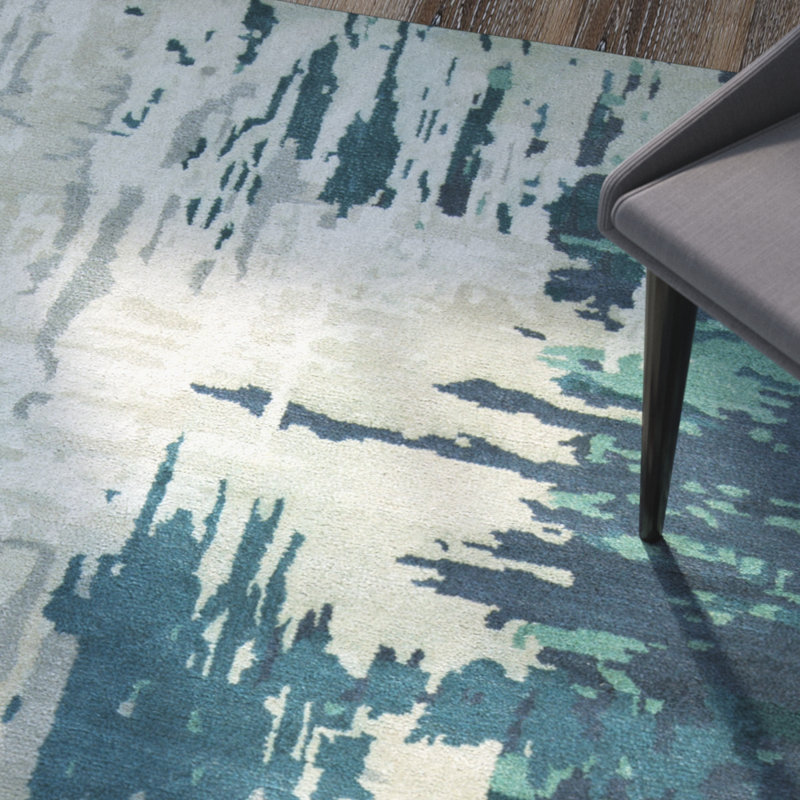 Ratcliff Hand Tufted Abstract Indoor Rug, Round 8'