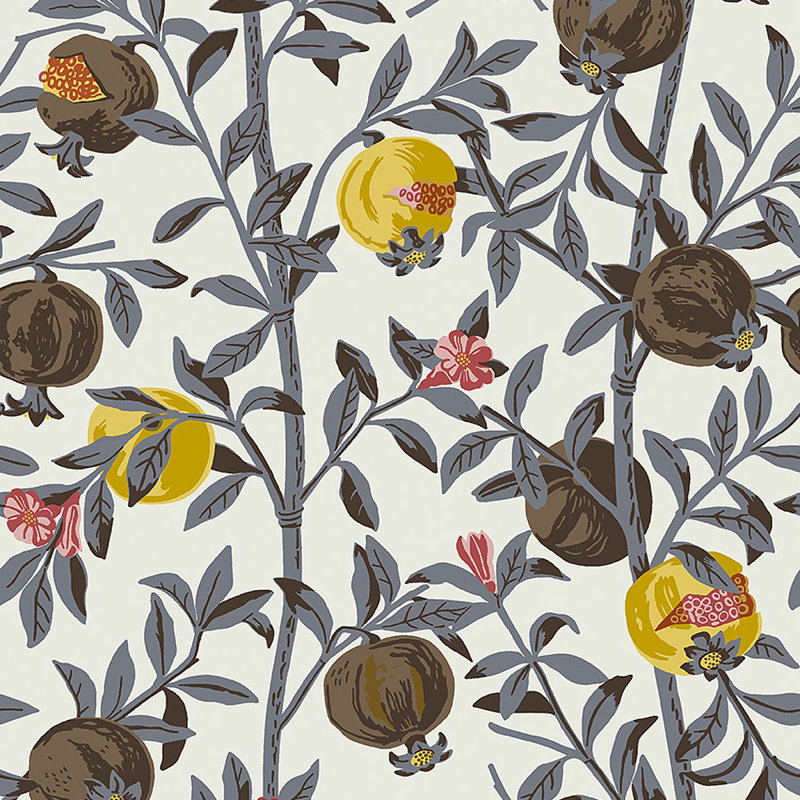 Papier peint Boratapeter Granatapple, Blanc / Gris / Jaune