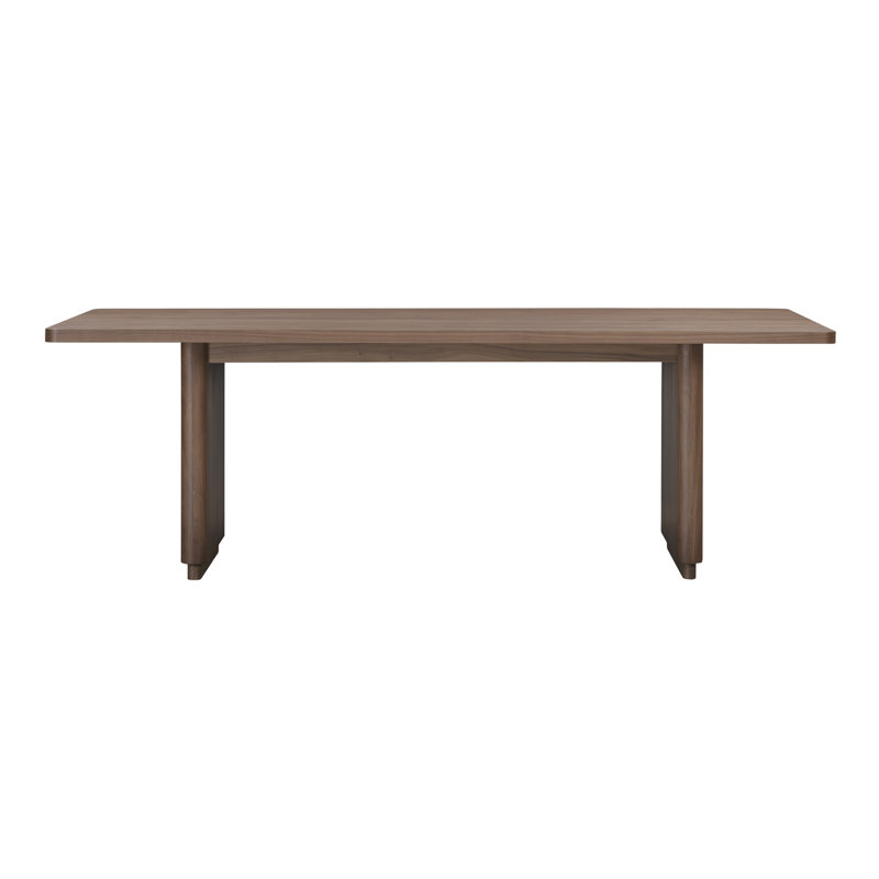 Round Off 88'' Solid Wood Dining Table, Walnut
