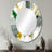 Yellow And Green Abstracted Perspectives II - Large Oval Wall Mirror On Metal-888309285