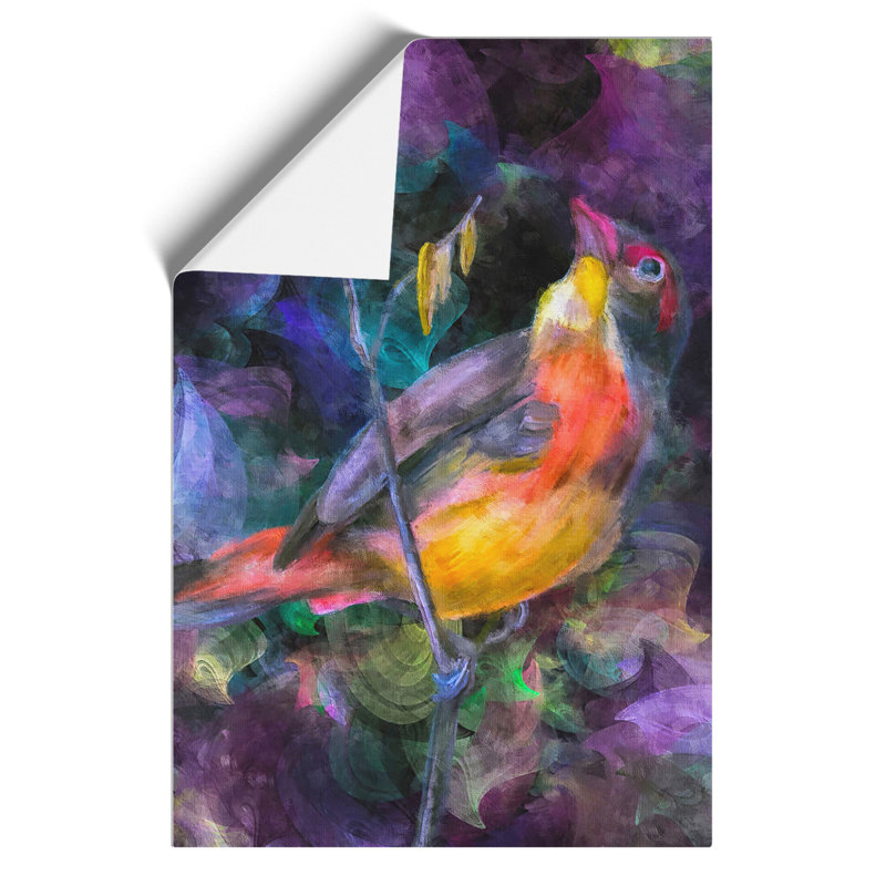 Colourful Bird - No Frame Painting, 30cm H x 21cm W x 0.1cm D