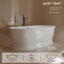 Baignoire autoportante MonBlari 71 po x 31,5 po en acrylique blanc avec trop-plein et bonde rétractable pour salle de bain-133438905-130969326