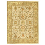 Hand Knotted Wool Oriental Area Rug in Gold