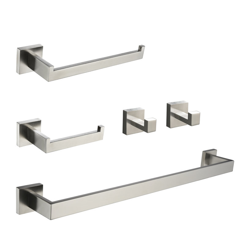 5 - Piece Bathroom Hardware Set, Brushed Nickel