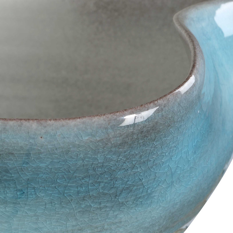 Uttermost Blue Crest Ceramic Bowl
