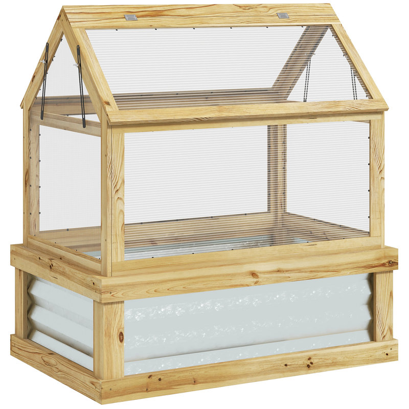 Lit de jardin surélevé avec serre en polycarbonate