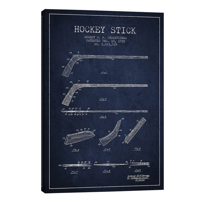 Hockey Stick by Aged Pixel - Wrapped Canvas Print, 30.48 cm H x 45.72 cm W