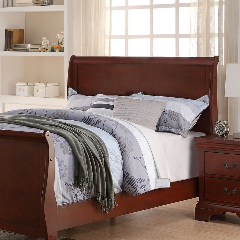 Modern Bed Sleigh Design HB FB Plywood 1pc Bedframe