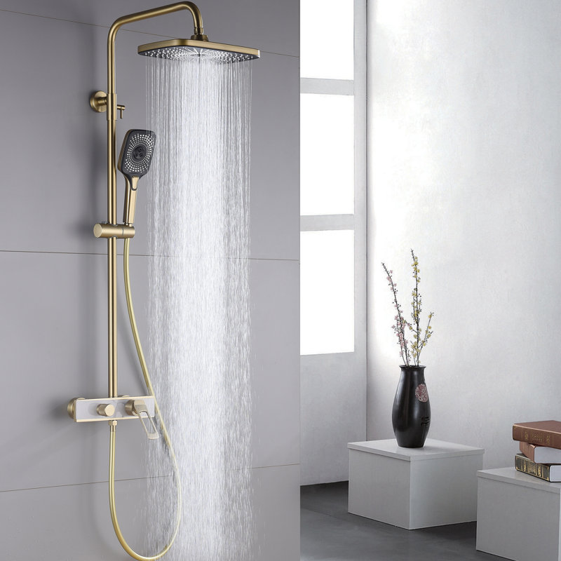 All-In-One Kit with Rough in-Valve, Brushed Gold