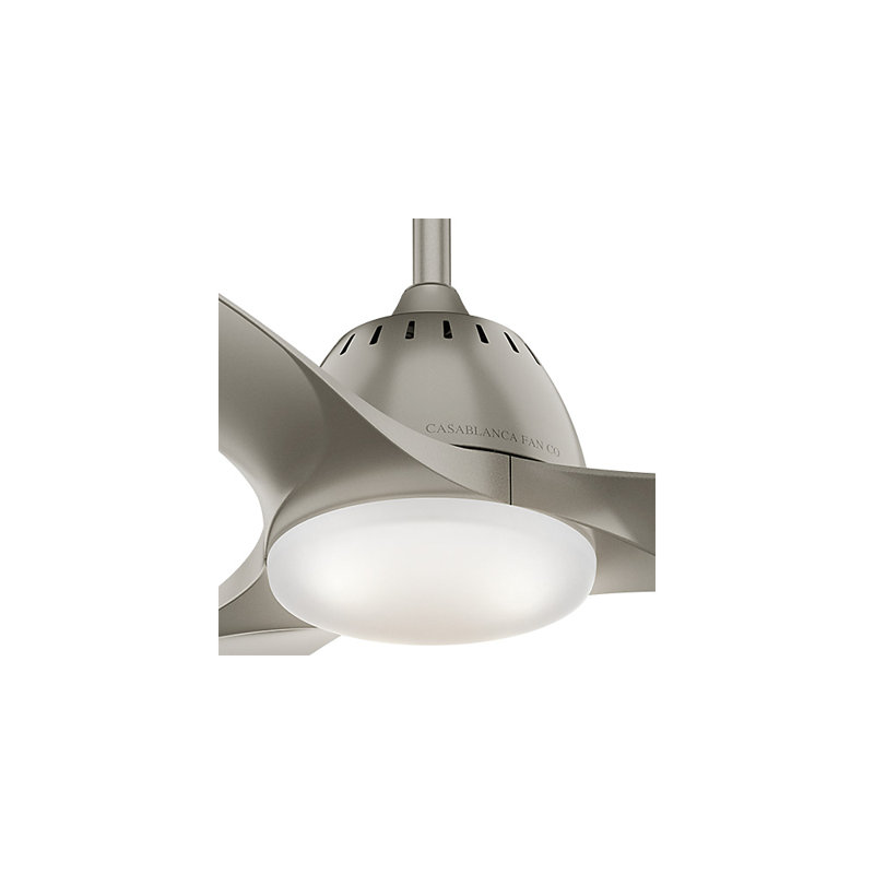 52" Wisp  3 - Blade LED Standard Ceiling Fan with Remote Control and Light Kit Included, Pewter/Pewter