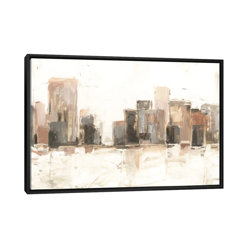«City Vista II» par Ethan Harper - reproduction d'art, Pas de tapis, H 32 po x l 48 po x 1,5 po, Toile avec cadre noir