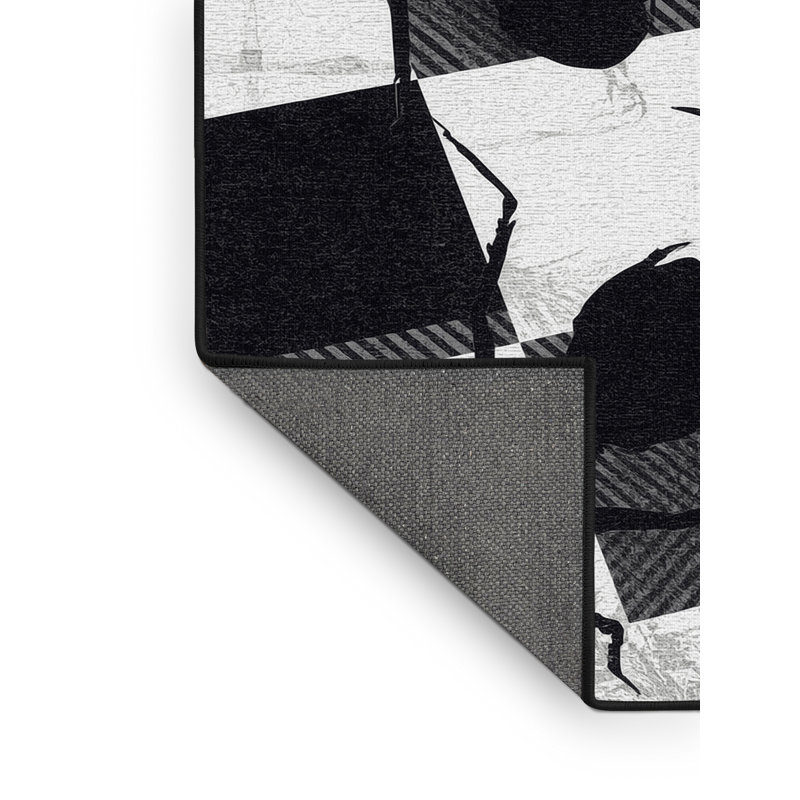 Tapis gris moelleux moelleux moelleux et moelleux Adriel, 5 x 8