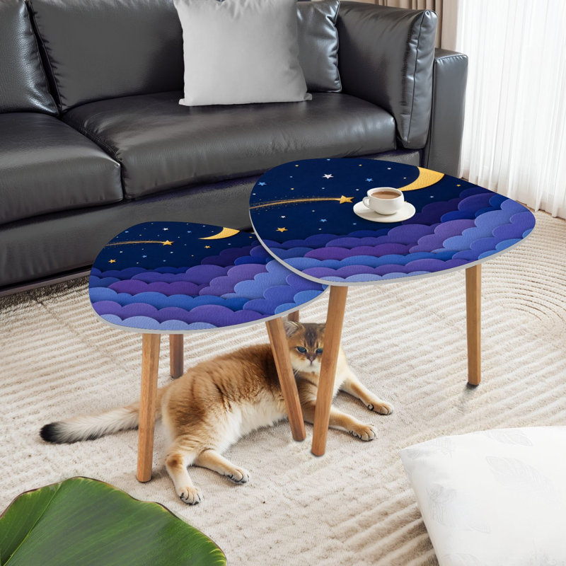 Ensemble de 2 tables basses gigognes Triangle