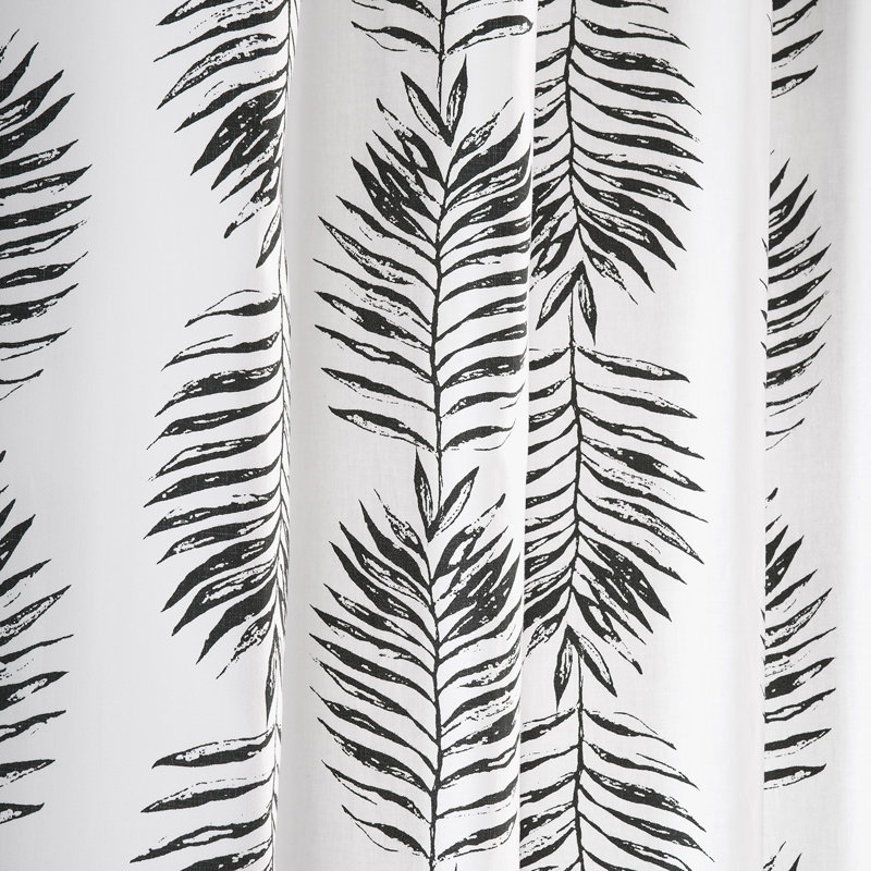 Gilson Paisley Harmony Printed Cotton Room Darkening Curtains - Single Panel, 50" W x 96" L, Black